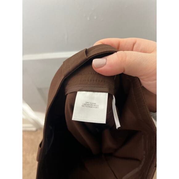 Anne Klein Chocolate Brown Straight Leg Stretch Work Dress Ankle Pants Size 14 - Picture 7 of 9